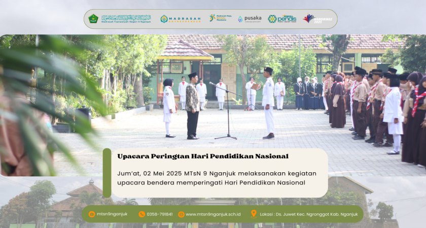 MTsN 9 Nganjuk Gelar Upacara Peringatan Hari Pendidikan Nasional 2025