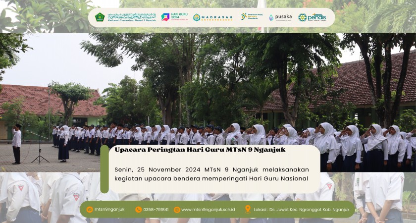 MTsN 9 Nganjuk Gelar Upacara Peringatan Hari Guru Nasional 2024