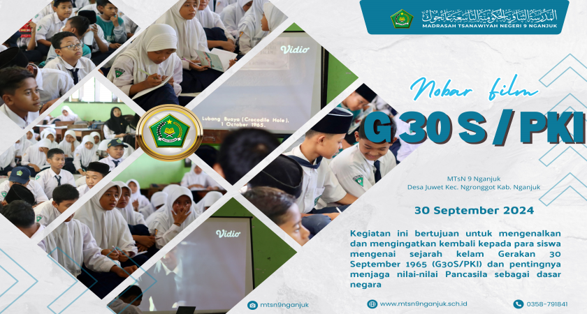 MTsN 9 Nganjuk Gelar Nobar Film G30S/PKI untuk Peringati Sejarah Kelam Bangsa
