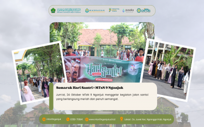 Semarak Hari Santri, MTsN 9 Nganjuk Gelar Jalan Santai Bersama