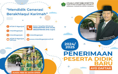 MTsN 9 NGANJUK UMUMKAN PENERIMAAN PESERTA DIDIK BARU UNTUK TAHUN PELAJARAN 2024/2025 JALUR PRESTASI