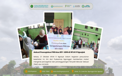 Kenali, Cegah, dan Lawan! Siswa MTsN 9 Nganjuk Antusias Ikuti Edukasi HIV/AIDS dari Puskesmas Ngronggot