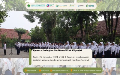 MTsN 9 Nganjuk Gelar Upacara Peringatan Hari Guru Nasional 2024